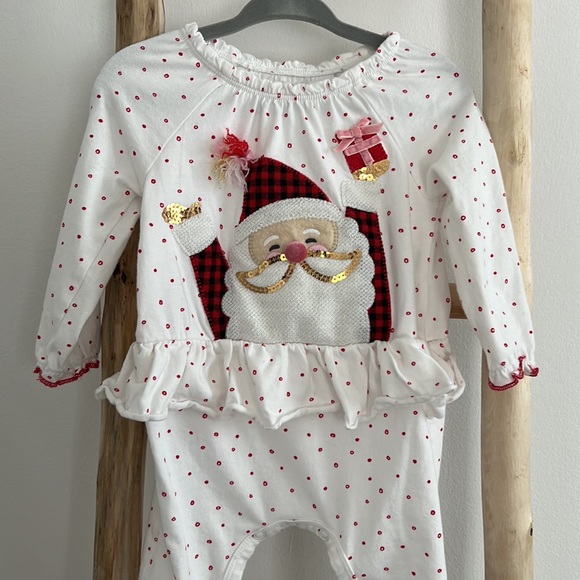Mud Pie Santa Romper sz 9-12 months - Picture 2 of 4